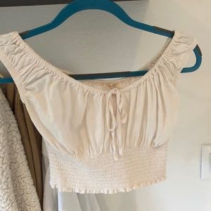 Brandy Melville Cream Cropped Off the shoulder top